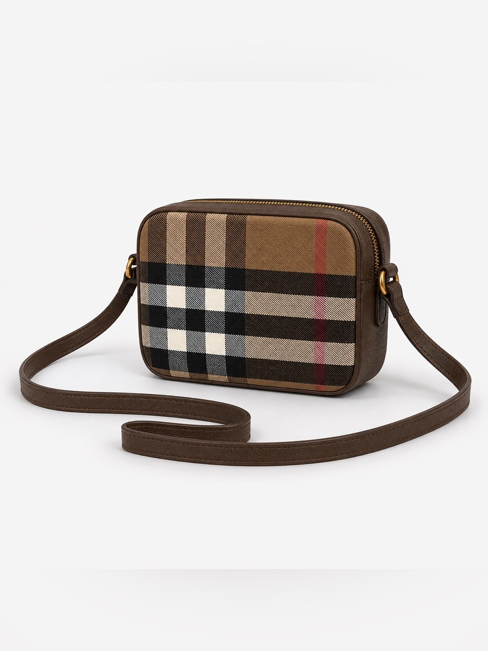 Burberry Brown Check Crossbody Bag new